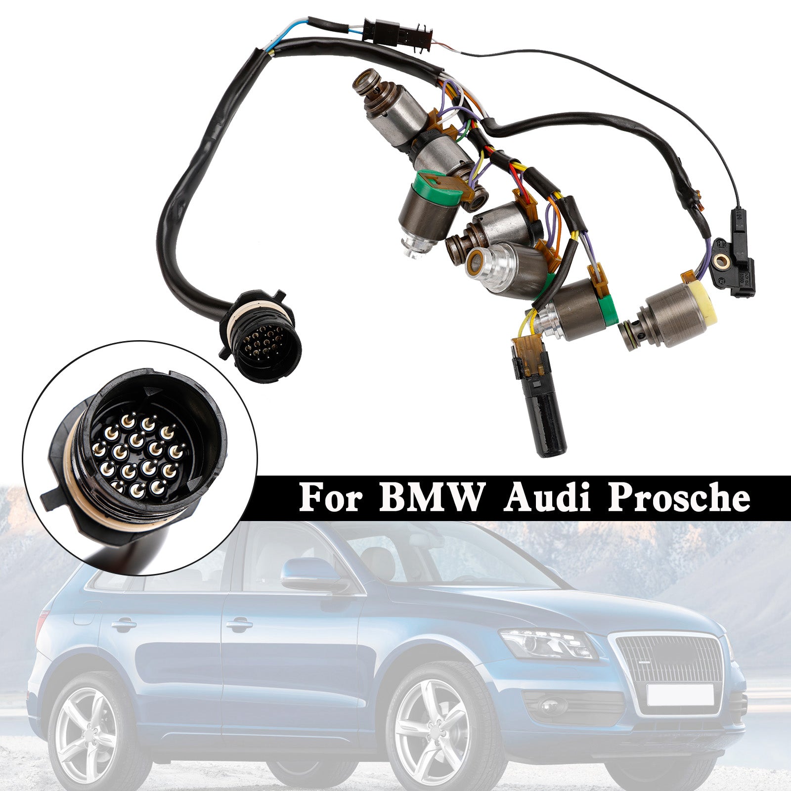 Supercarpart 2000-2002 AUDI S4 5 SP AWD V6 2.7L 7PCS 5HP19 Transmission Solenoids With Internal Harness Generic