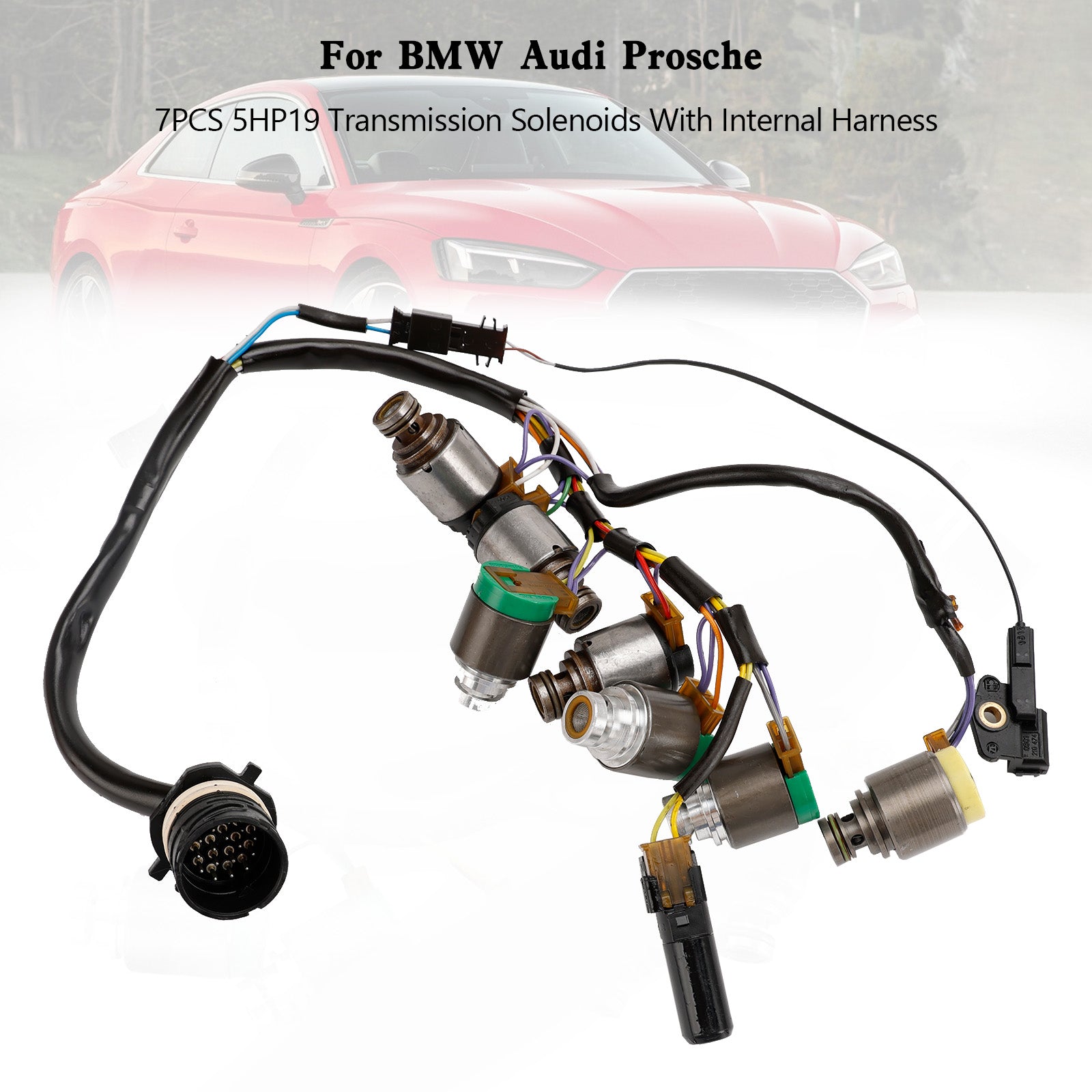 Supercarpart 2000-2002 AUDI S4 5 SP AWD V6 2.7L 7PCS 5HP19 Transmission Solenoids With Internal Harness Generic