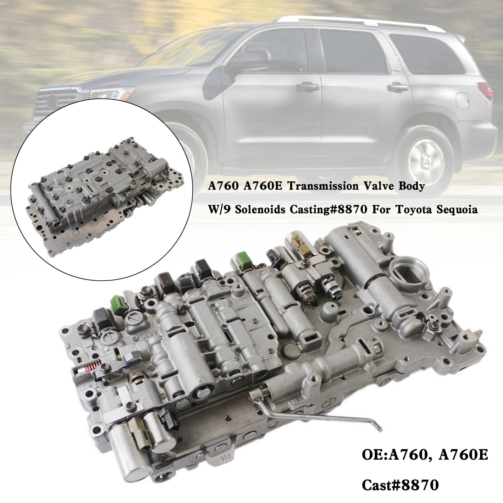 Supercarpart 2007+ LEXUS GS350 6 SP RWD 3.5L A760 A760E Transmission Valve Body W/9 Solenoids Casting#8870 Generic - 0