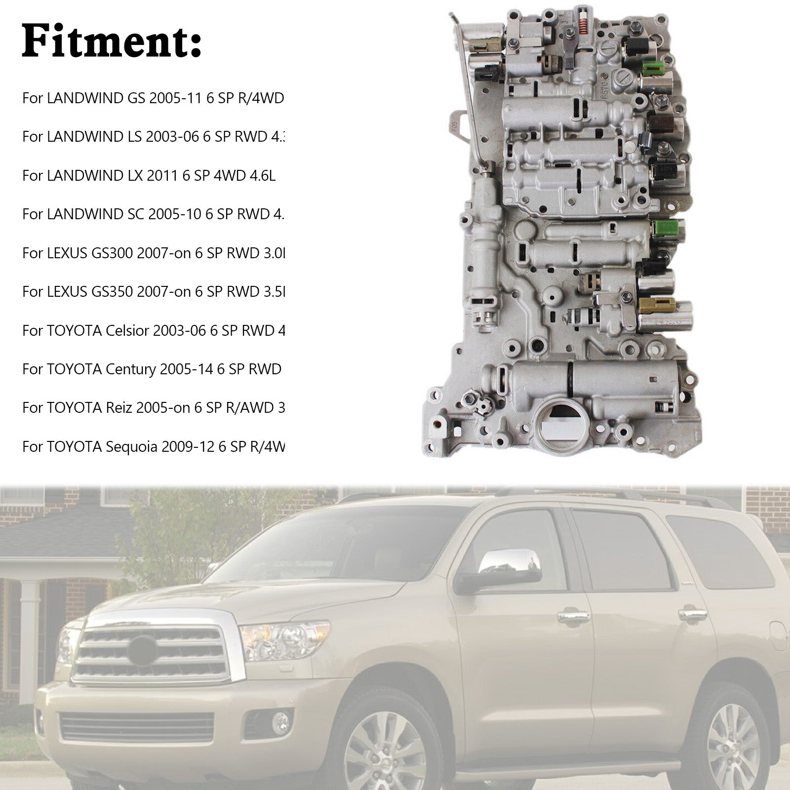 Supercarpart 2009-2012 TOYOTA Sequoia 6 SP R/4WD 4.6L A760 A760E Transmission Valve Body W/9 Solenoids Casting#8870 Generic