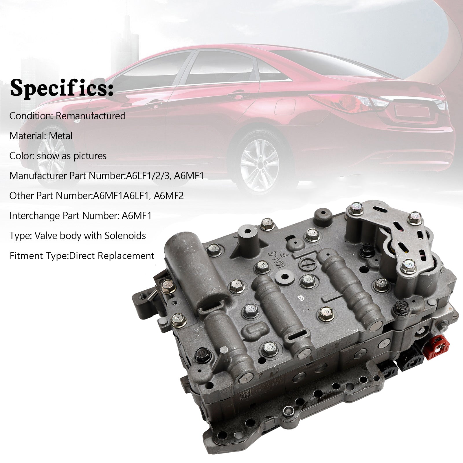 Supercarpart Hyundai Sonata Kia Chevrolet 6-Speed A6MF1 A6LF1/2/3 Valve body W/Solenoids Generic