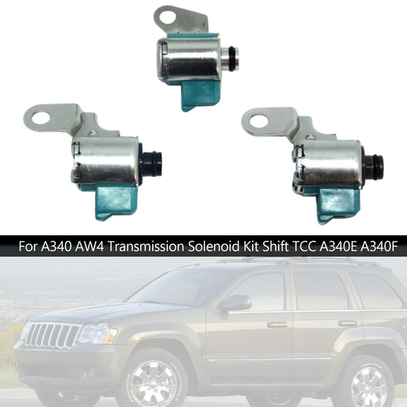 Jeep Cherokee 3PCS A340 AW4 Transmission Solenoid Kit Shift TCC A340E A340F 97420K Generic