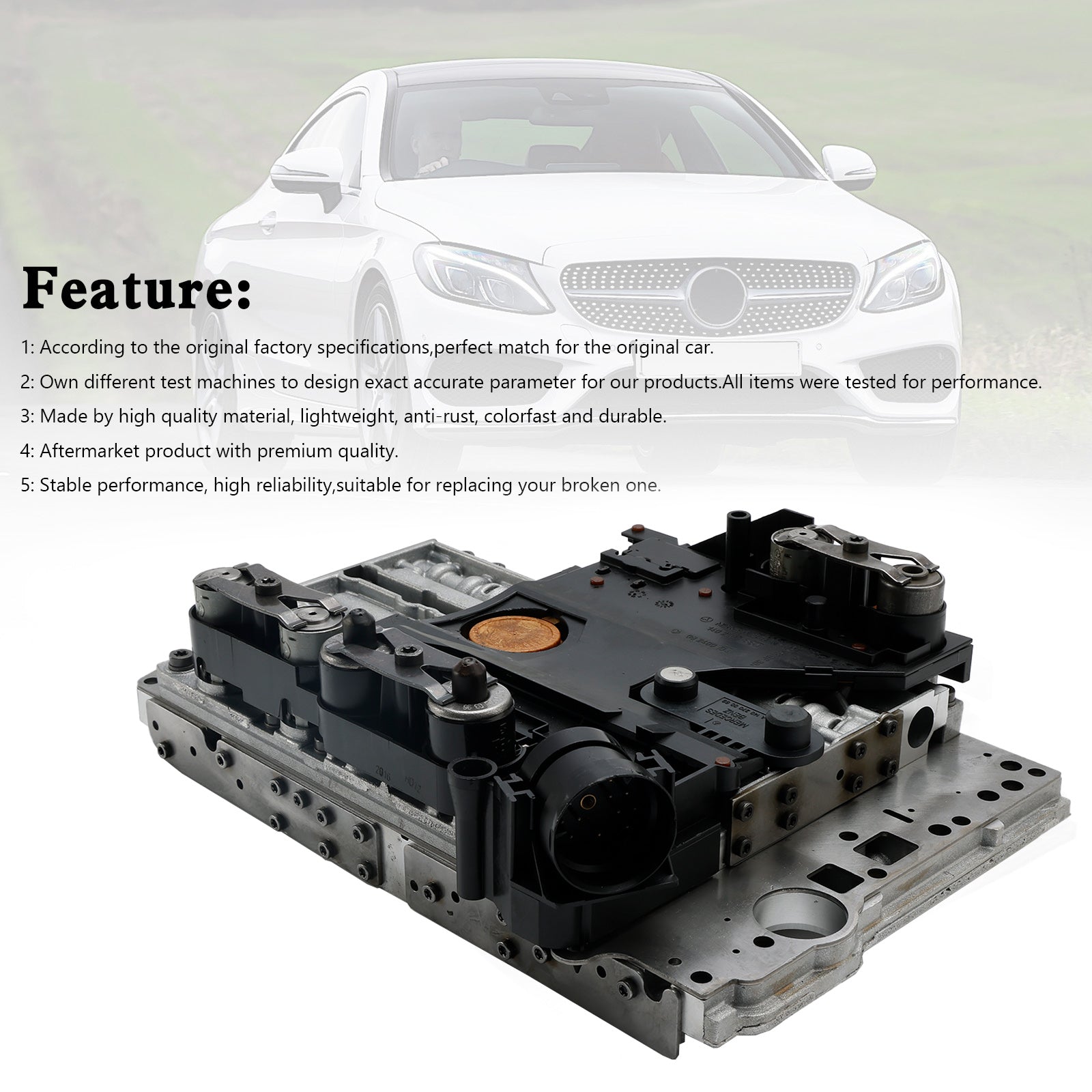 Supercarpart C55 CL65 AMG SLR McLaren 2005-2006 722.6 TCU Transmission Valve Body Solenoid w/Conductor Plate A2402700106 Generic