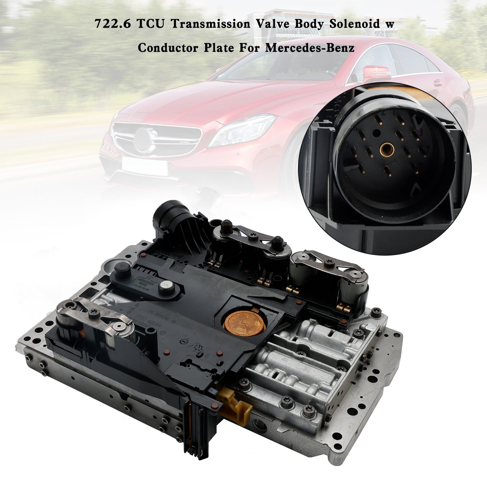 Supercarpart C32 SLK32 AMG 2002-2004722.6 TCU Transmission Valve Body Solenoid w/Conductor Plate A2402700106 Generic
