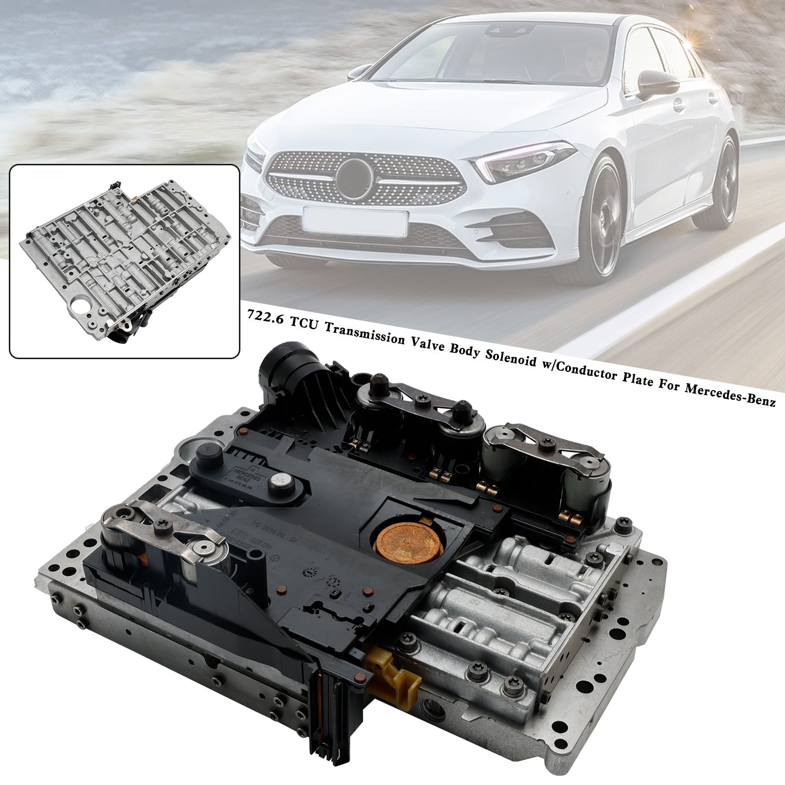 Supercarpart C55 CL65 AMG SLR McLaren 2005-2006 722.6 TCU Transmission Valve Body Solenoid w/Conductor Plate A2402700106 Generic