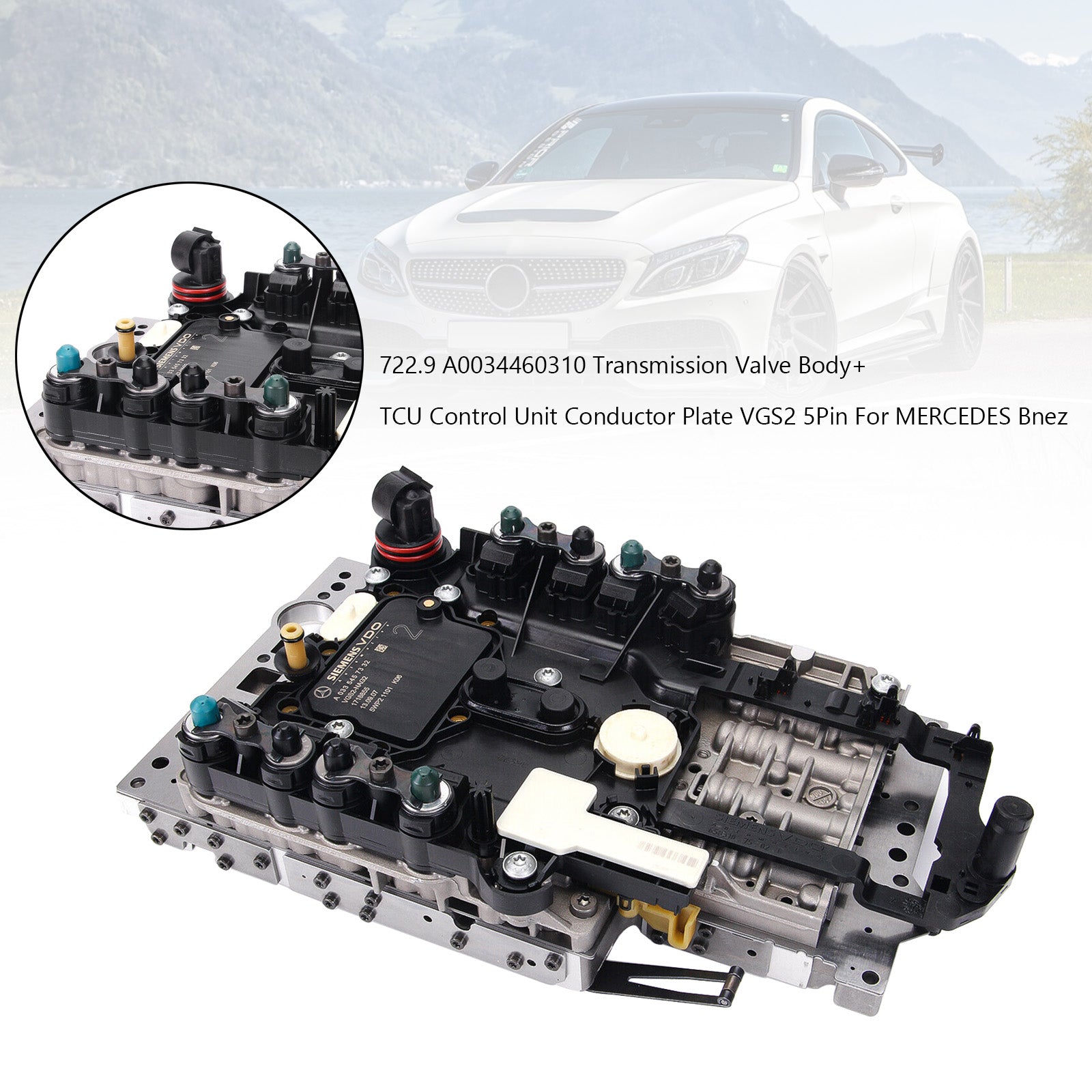 Supercarpart 2005+ SLK 7 SP R/AWD L4 1.8L 2.2L V6 3.0L 3.5L V8 5.4L 5.5L Transmission Valve Body+ TCU Control Unit Conductor Plate 722.9 VGS2 5Pin A0034460310  Generic - 0