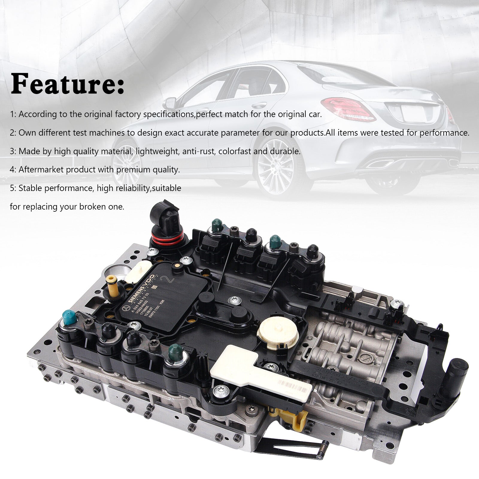 Supercarpart 2005+ SLK 7 SP R/AWD L4 1.8L 2.2L V6 3.0L 3.5L V8 5.4L 5.5L Transmission Valve Body+ TCU Control Unit Conductor Plate 722.9 VGS2 5Pin A0034460310  Generic