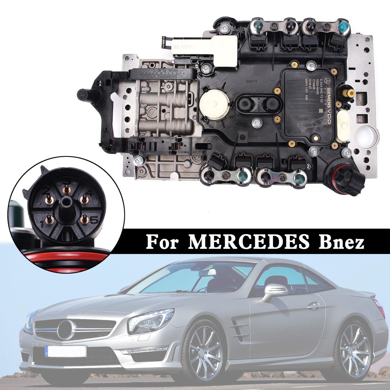 Supercarpart 2005+ SLK 7 SP R/AWD L4 1.8L 2.2L V6 3.0L 3.5L V8 5.4L 5.5L Transmission Valve Body+ TCU Control Unit Conductor Plate 722.9 VGS2 5Pin A0034460310  Generic