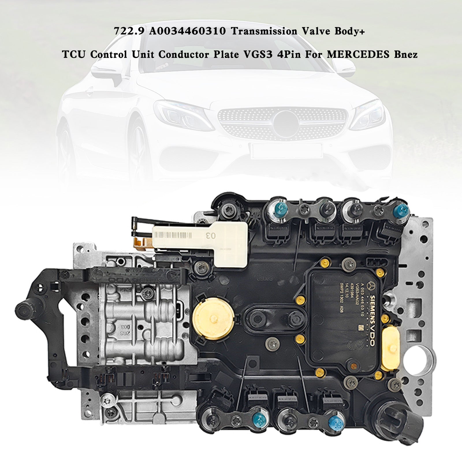2006+ GL CLASS 7 SP AWD V6 3.0L V8 4.0L 4.6L 5.5L Transmission Valve Body+ TCU Control Unit Conductor Plate 722.9 VGS3 4Pin A0034460310 Generic