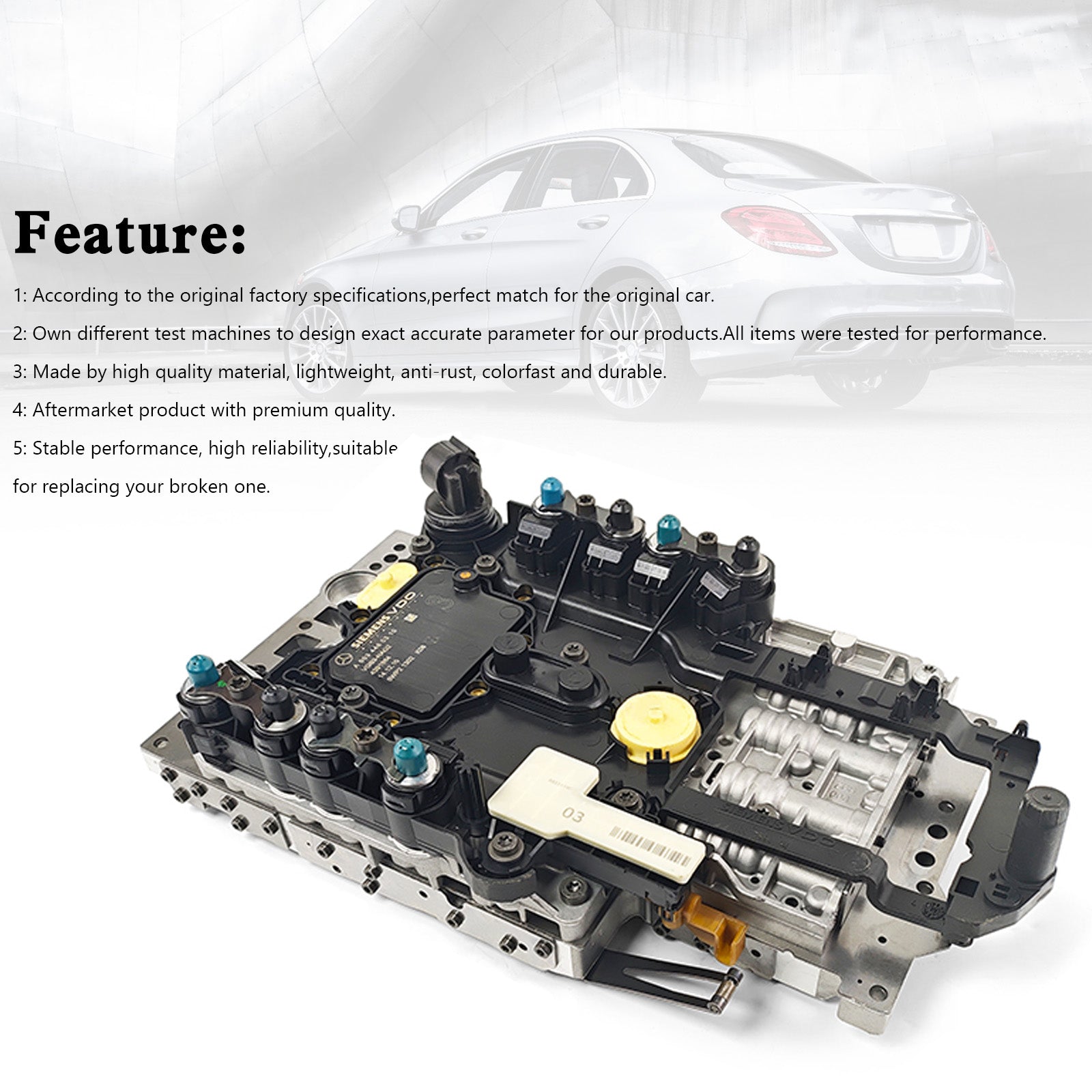 2006+ GL CLASS 7 SP AWD V6 3.0L V8 4.0L 4.6L 5.5L Transmission Valve Body+ TCU Control Unit Conductor Plate 722.9 VGS3 4Pin A0034460310 Generic