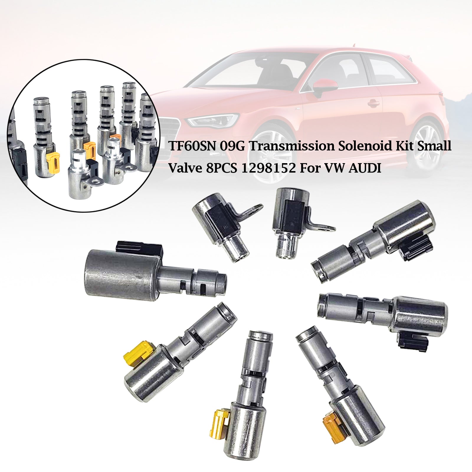 2010-2011 Volkswagen Golf 2.5L A/T TF60SN 09G 6 Speed Transmission Solenoid Kit Small Valve 8PCS 1298152 Generic