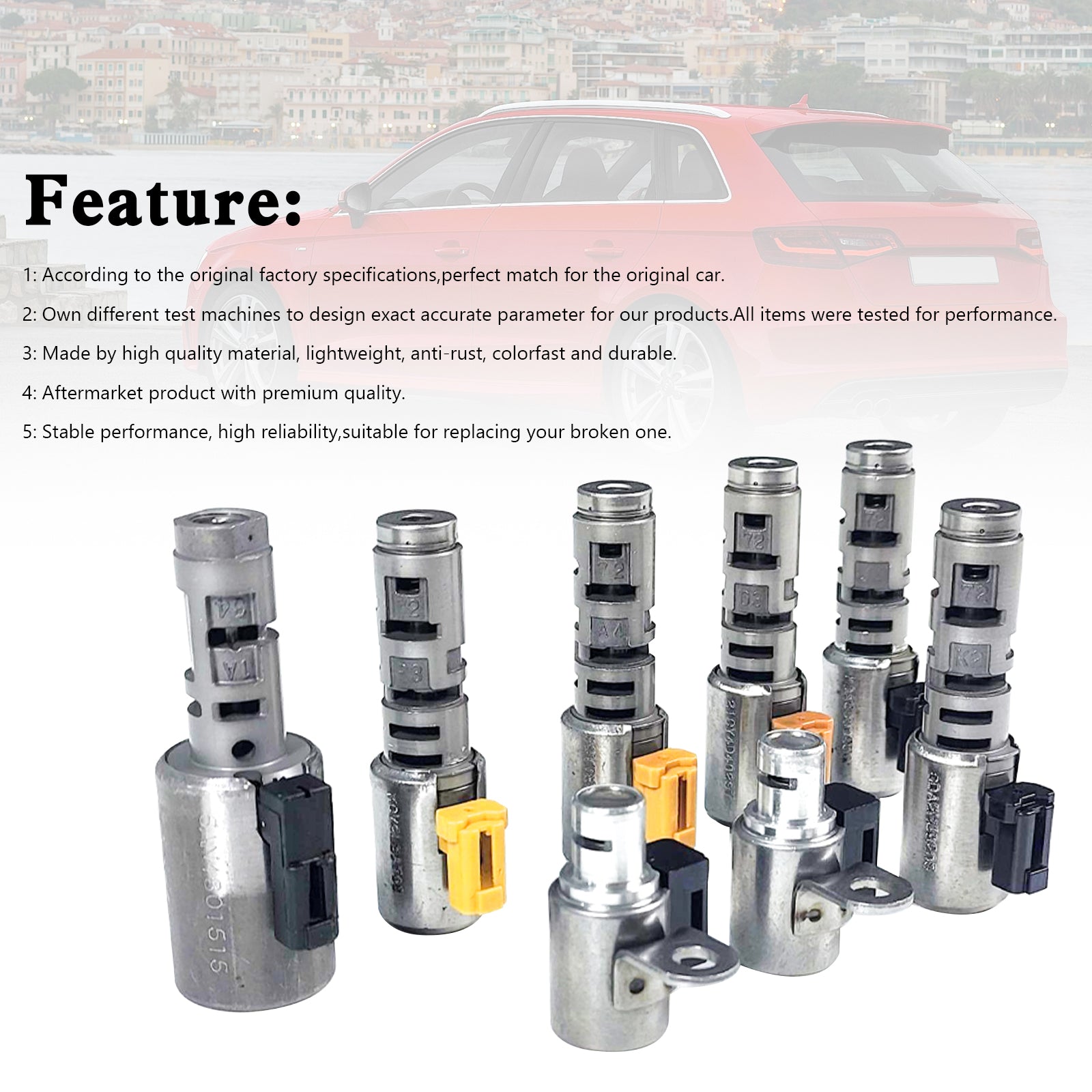 2010-2011 Volkswagen Golf 2.5L A/T TF60SN 09G 6 Speed Transmission Solenoid Kit Small Valve 8PCS 1298152 Generic