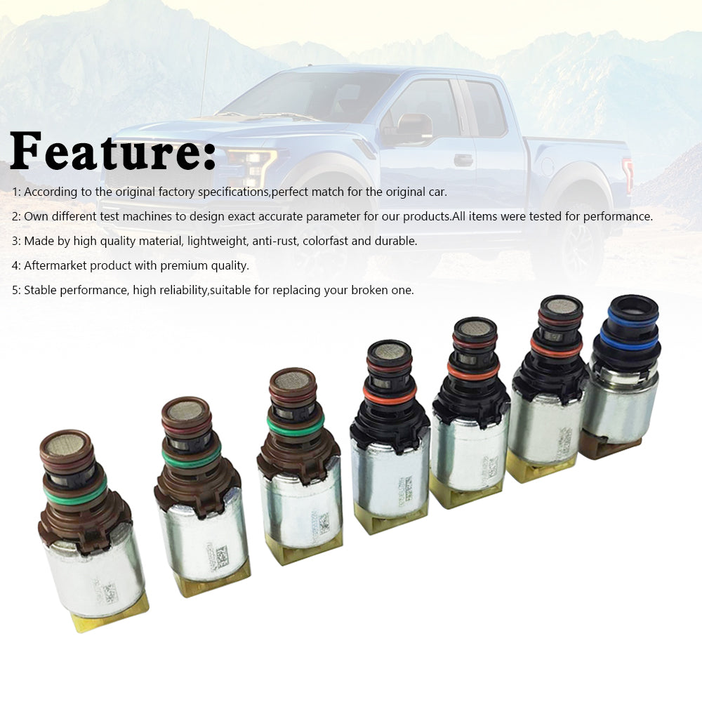 2011-2017 Ford Mustang V6, GT, Ecoboost(15-17) 7PCS 6R80 Transmission Valve Body Solenoid Kit Generic