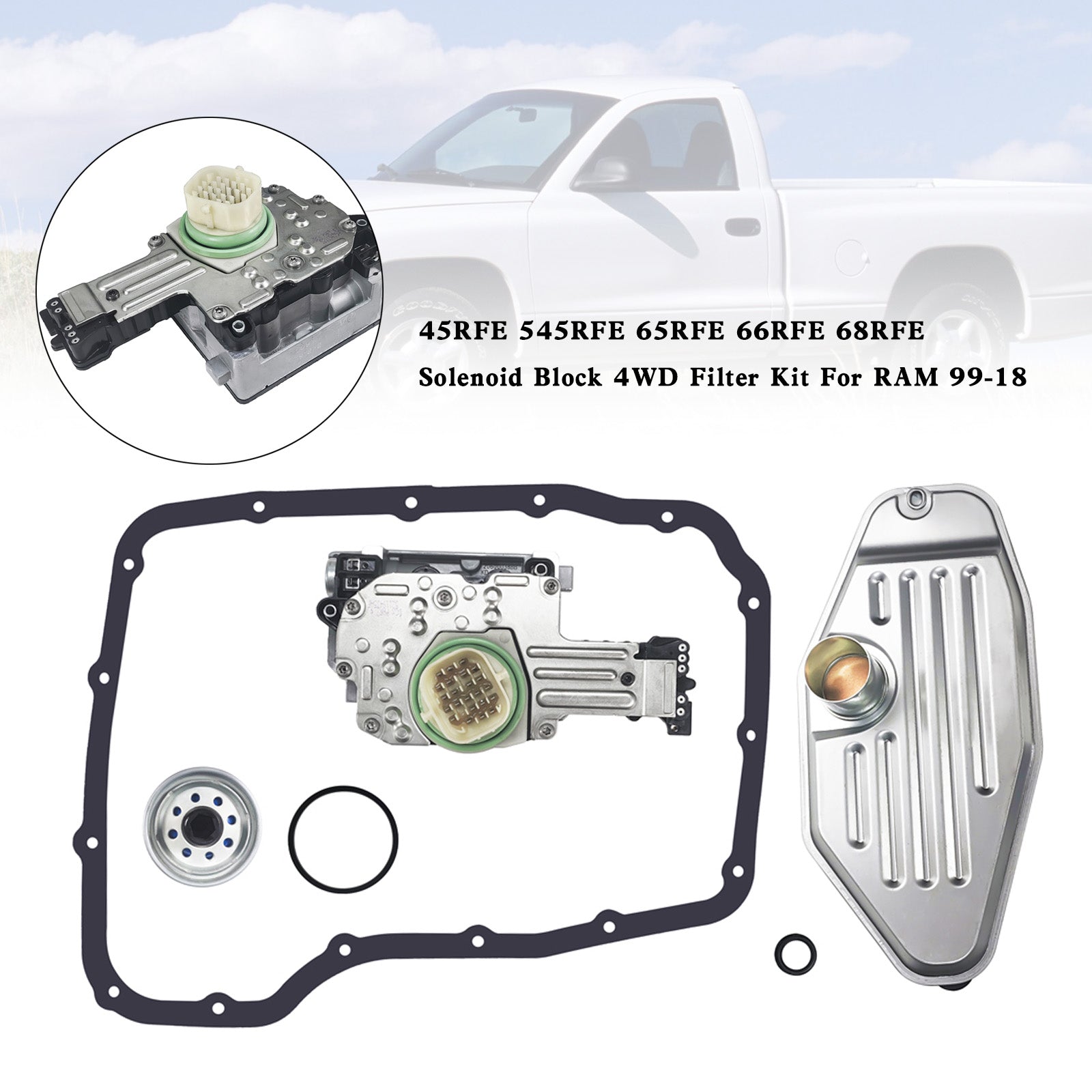 2012-2014 JEEP WRANGLER 6 SP 4WD L4 2.8L 65RFE Solenoid Block Filter Kit 68002342AD 68002342AF Generic - 0