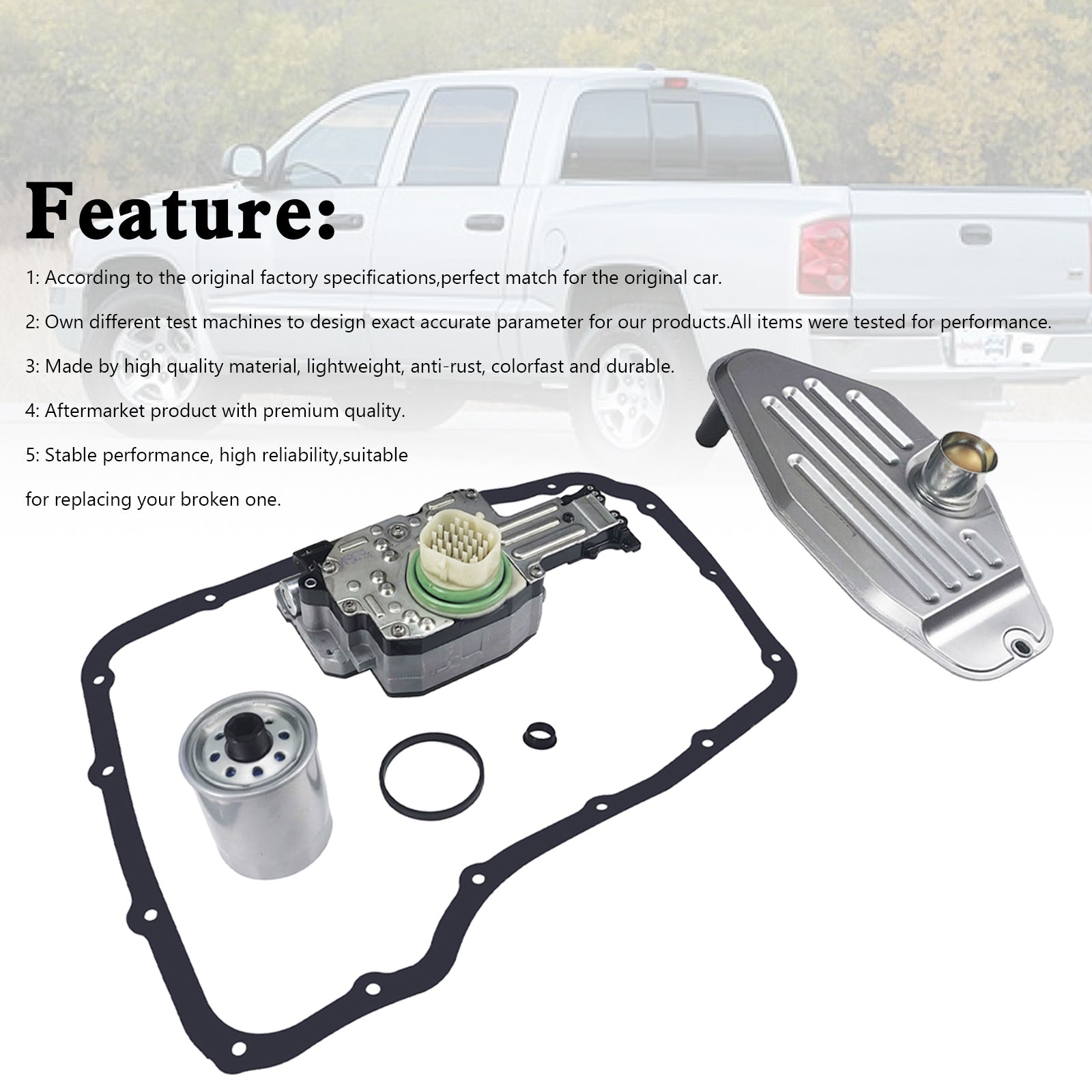 2003-2018 DODGE DURANGO 5 SP R/4WD V8 4.7L 5.7L 5-45RFE Solenoid Block Filter Kit 68002342AD 68002342AF Generic