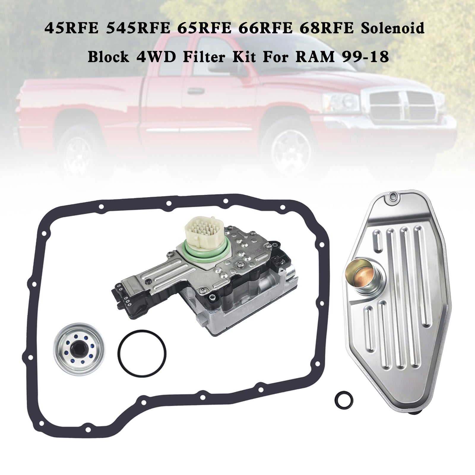 2003-2018 DODGE DURANGO 5 SP R/4WD V8 4.7L 5.7L 5-45RFE Solenoid Block Filter Kit 68002342AD 68002342AF Generic