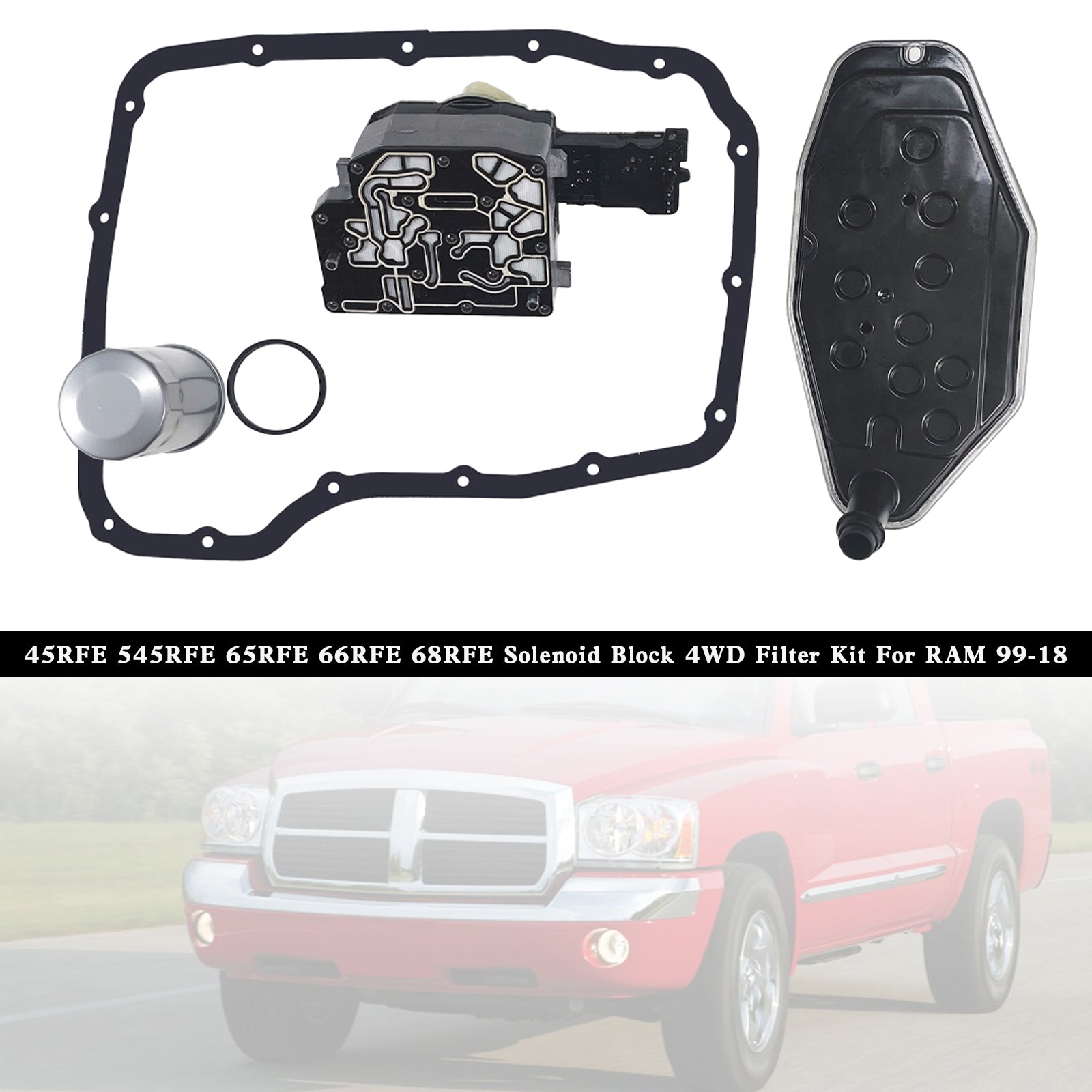 2003-2018 DODGE DURANGO 5 SP R/4WD V8 4.7L 5.7L 5-45RFE Solenoid Block Filter Kit 68002342AD 68002342AF Generic