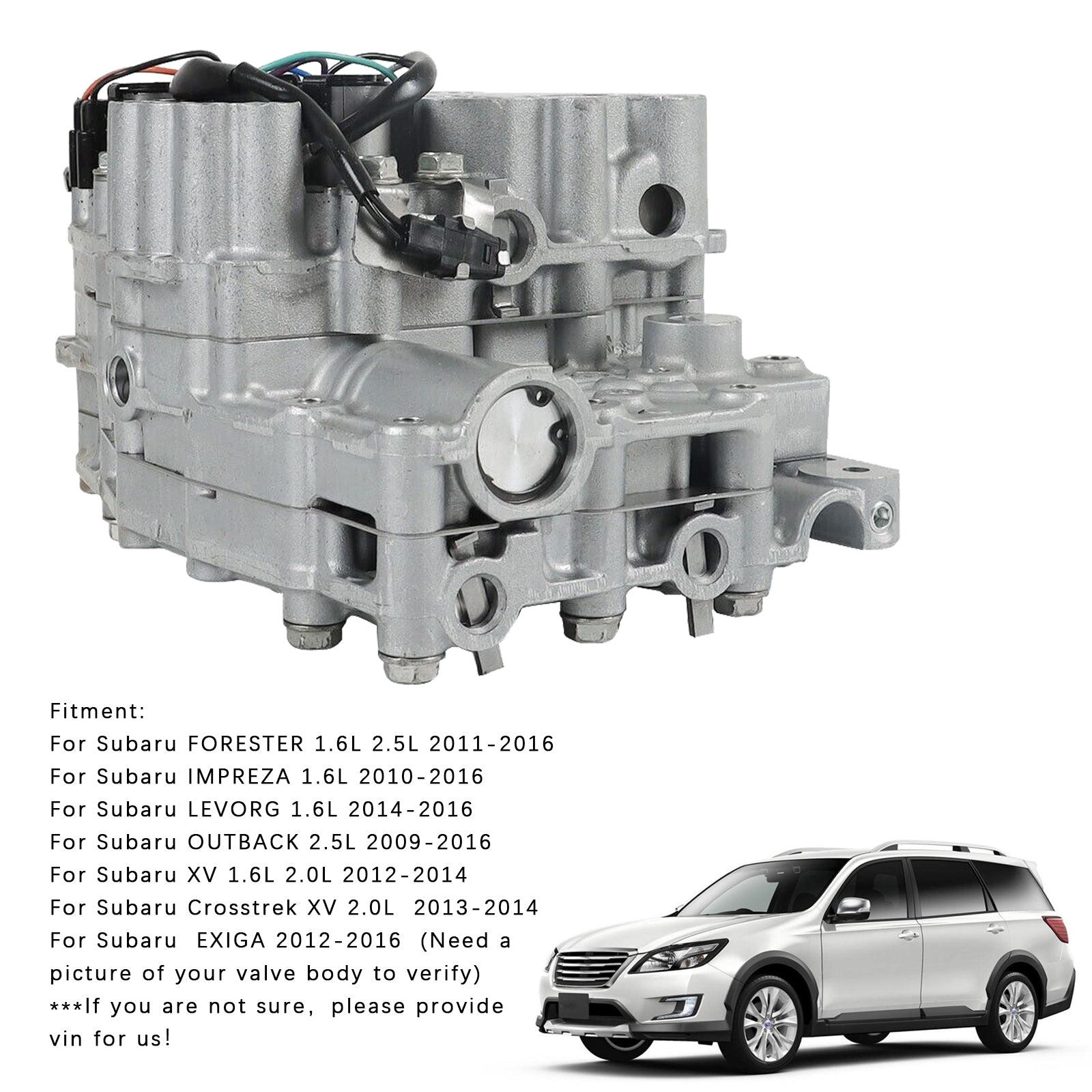 2009-2016 Subaru OUTBACK 2.5L TR580 CVT Transmission Valve Body 31825AA050 31825AA052 31825AA051 Generic