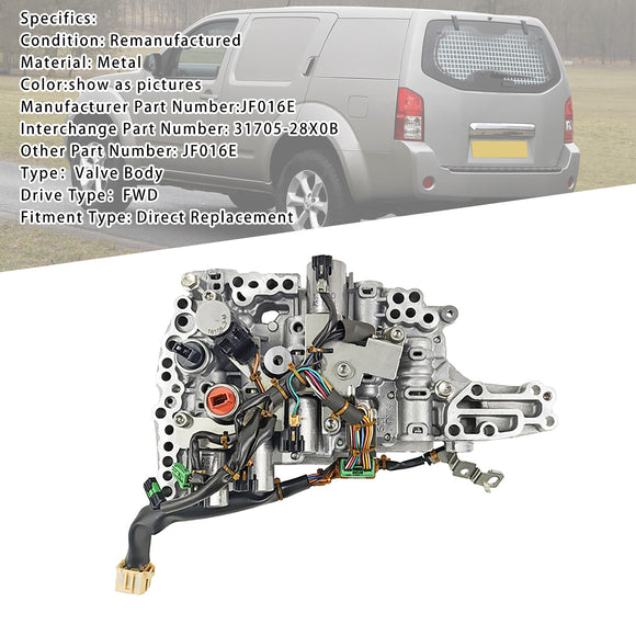 Nissan Sentra / NV 200 / X-Trail JF016E CVT Transmission Valve Body with Solenoids 31705-28X0B Generic