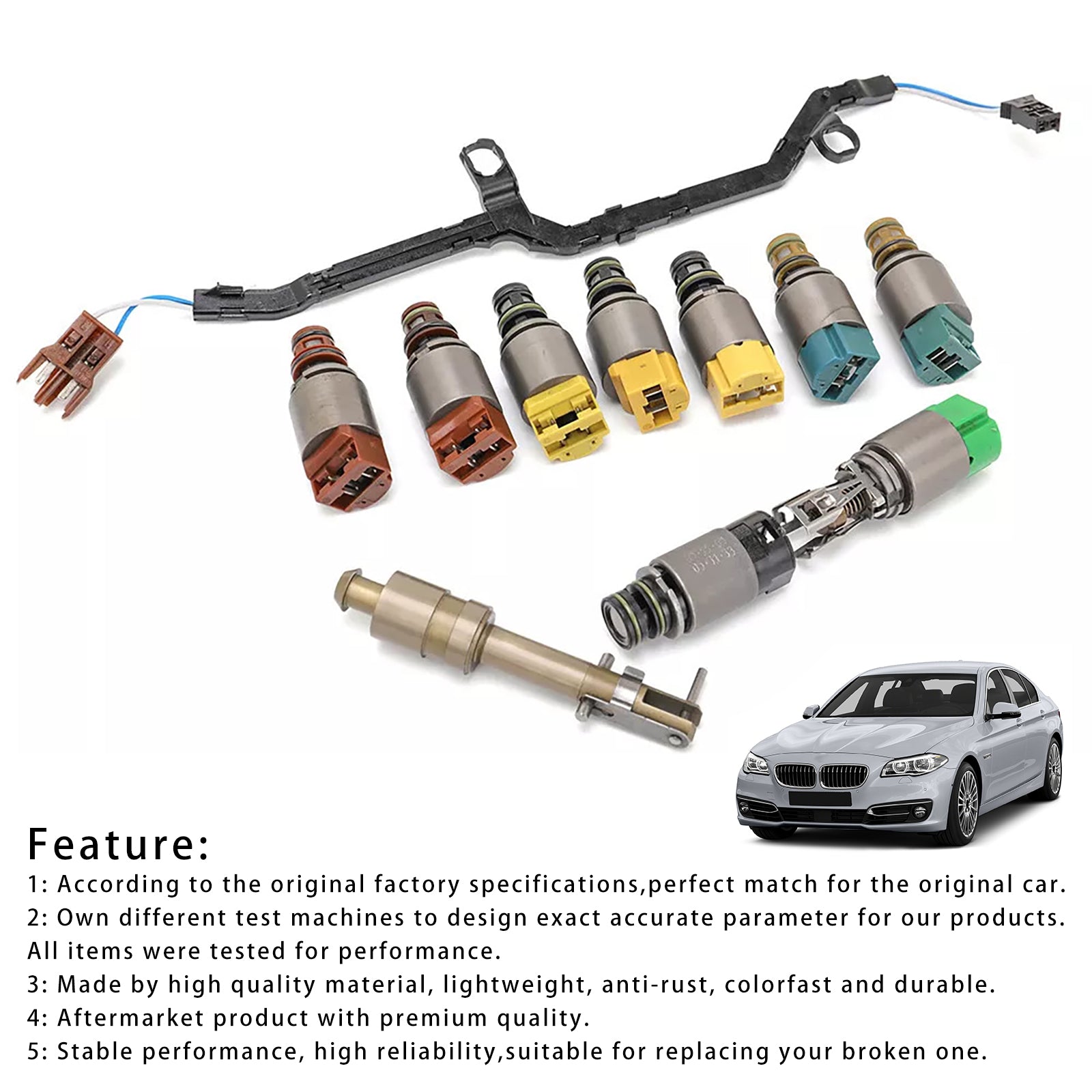 2008-2014 BMW X6 4.4 V8 E71 6HP28 Transmission Valve Body Repair Solenoid Kit 1068298047 Generic