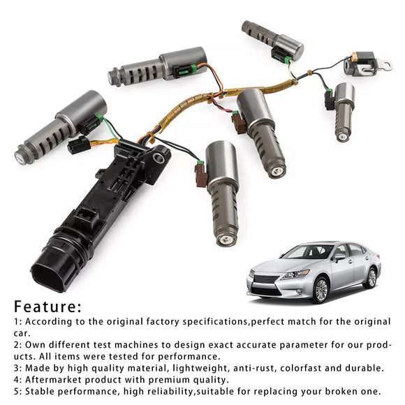 2009-2011 TOYOTA HIGHLANDER L4 2.7L V6 3.5L Transmission Solenoid Kit W/ Harness U660E Generic
