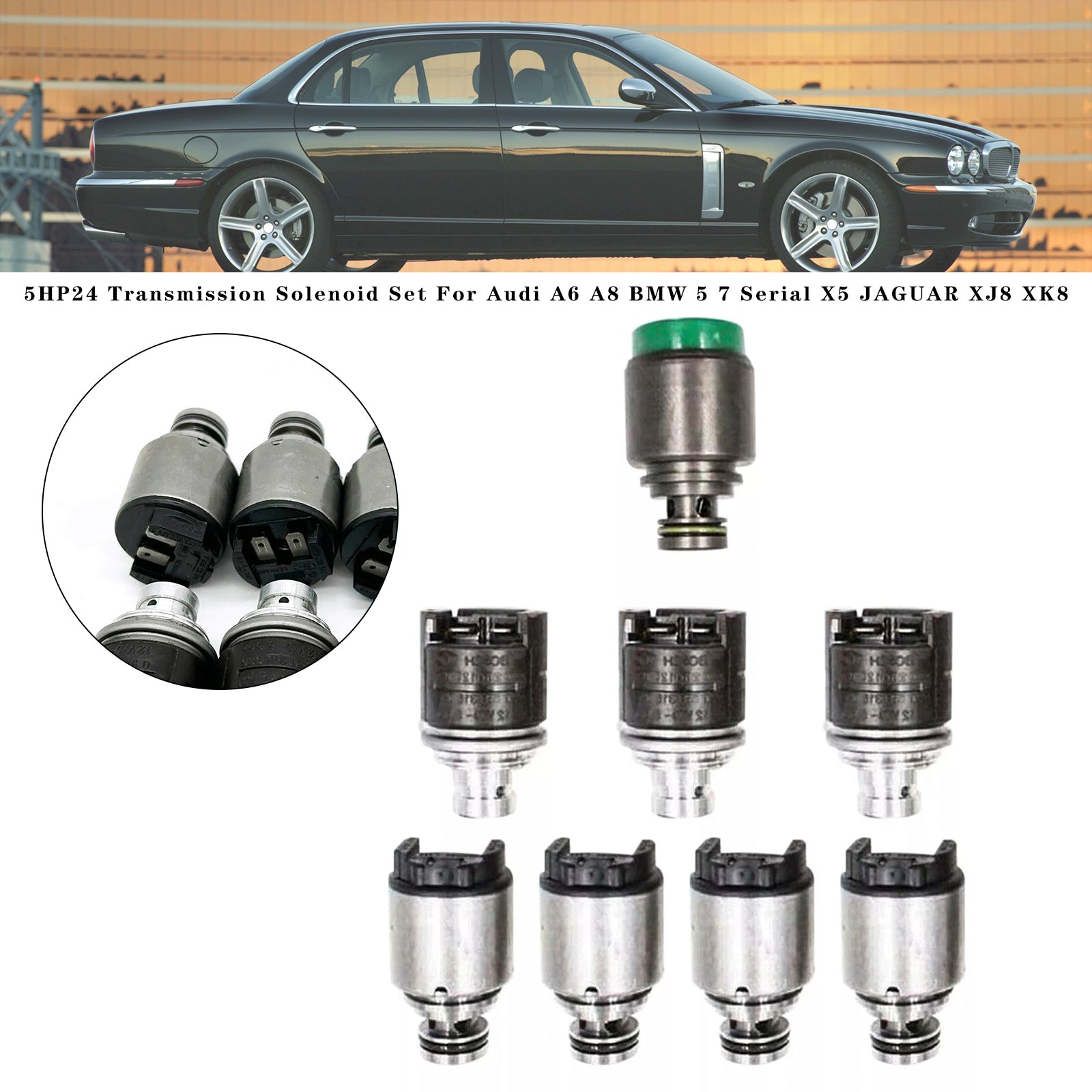 2000-2002 AUDI A8 V8 3.3L 4.2L V12 6.0L 5HP24 Transmission Solenoid Set Generic - 0