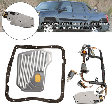 1993-2005 GM EPC Shift TCC 3-2 PWM 9PCS 4L60E 4L65E Transmission Solenoid Kit Generic - 0