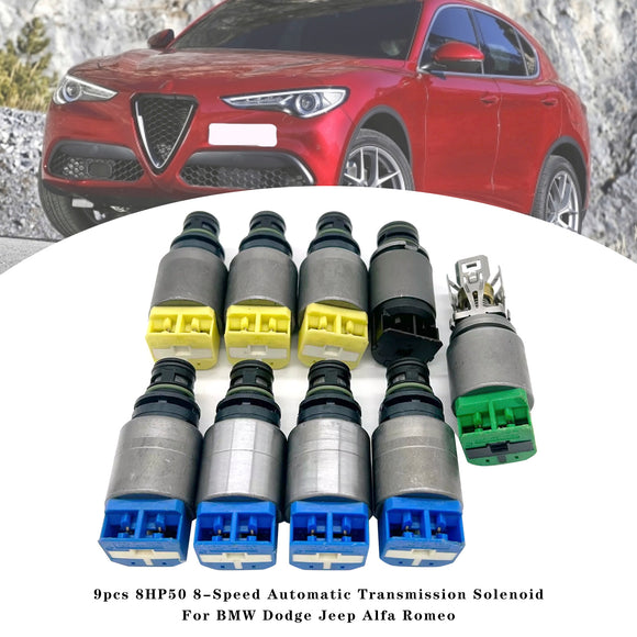 BMW Dodge Jeep Alfa Romeo 9pcs 8HP50 8-Speed Automatic Transmission Solenoid Generic