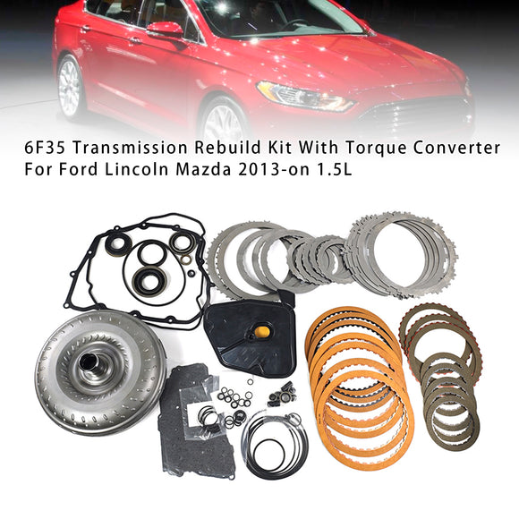 Ford Lincoln Mazda 2013+ 1.5L 6F35 Transmission Rebuild Kit With Torque Converter  Generic