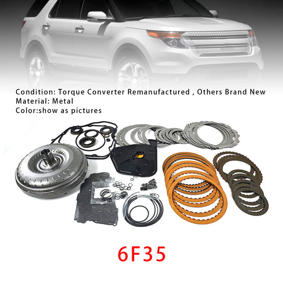 Ford Lincoln Mazda 2013+ 1.5L 6F35 Transmission Rebuild Kit With Torque Converter  Generic