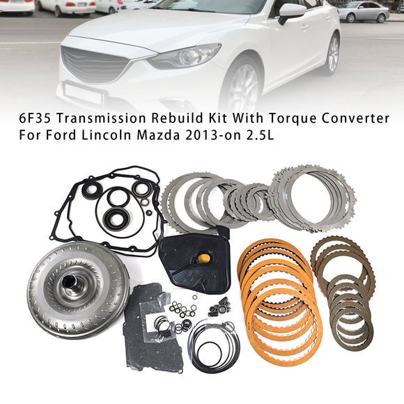 2013+ Ford Lincoln Mazda 2.5L 6F35 Transmission Rebuild Kit With Torque Converter Generic