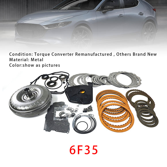 2013+ Ford Lincoln Mazda 2.5L 6F35 Transmission Rebuild Kit With Torque Converter Generic