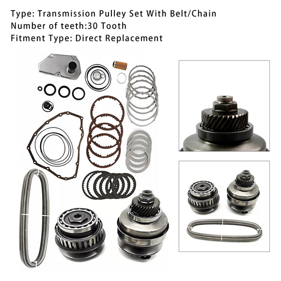 Nissan Transmission Master Rebuild Kit & Pulley Set W/ Belt JF015E RE0F11A Generic