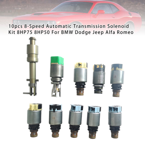 BMW Dodge Jeep Alfa Romeo 10pcs 8-Speed Automatic Transmission Solenoid Kit 8HP75 8HP50 Generic