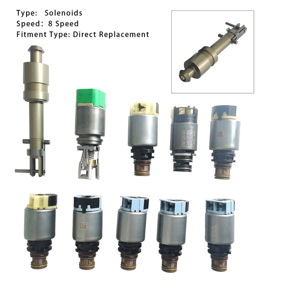 BMW Dodge Jeep Alfa Romeo 10pcs 8-Speed Automatic Transmission Solenoid Kit 8HP75 8HP50 Generic