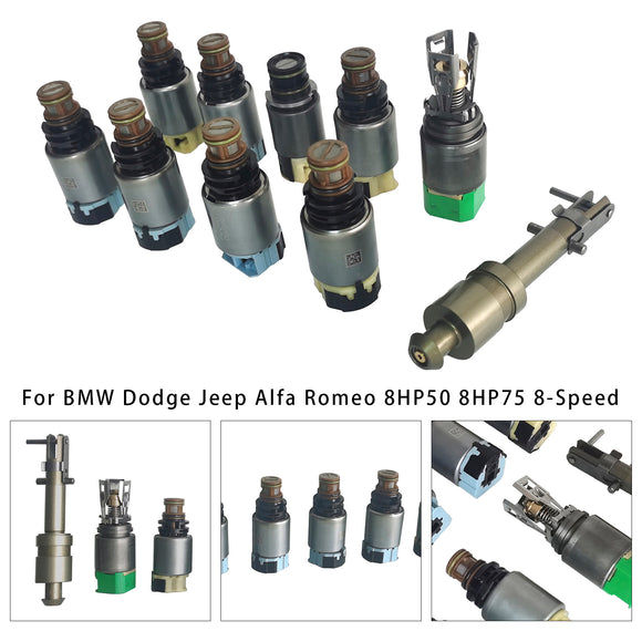 BMW Dodge Jeep Alfa Romeo 10pcs 8-Speed Automatic Transmission Solenoid Kit 8HP75 8HP50 Generic