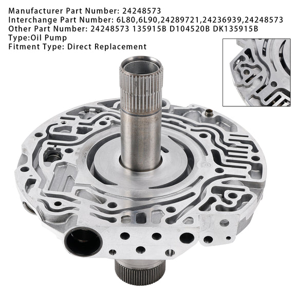 6L80 6L90 Pump Cover Stator Rebuilt w/ Updated Stator Shaft 24289721 24236939 24248573 Generic