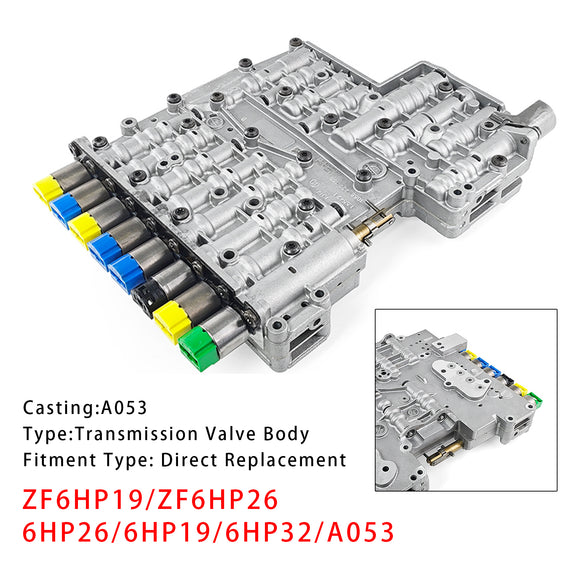 ZF6HP19 ZF6HP26 6HP26 6HP19 6HP32 A053 Transmission Valve Body 9 Solenoids Generic