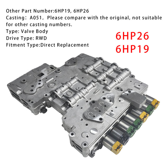 BMW AUDI VW Jaguar Hyundai Lincoln 545i 760i X5 X6 6HP26 6HP19 Valve Body #A051 Generic