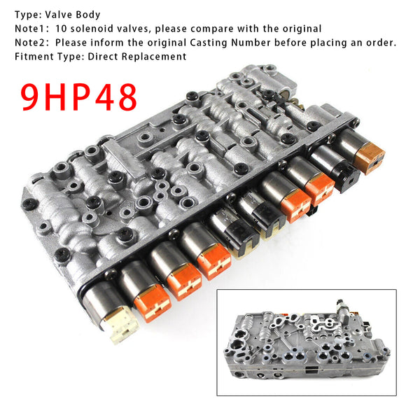 LandRover Chrysler Honda Acura Fiat 9 Speed 9HP48 Transmission Valve Body 10 Solenoids Generic