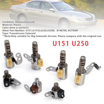 2003-2005 TOYOTA Windom 5 SP FWD 2.5L 3.0L 7PCS Transmission Solenoids Kit U151 U250 Generic