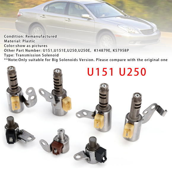 2003-08 TOYOTA Harrier 5 SP F/4WD 3.0L 3.5L 7PCS Transmission Solenoids Kit U151 U250 Generic