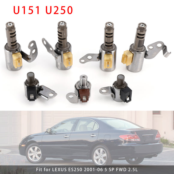2003-08 TOYOTA Harrier 5 SP F/4WD 3.0L 3.5L 7PCS Transmission Solenoids Kit U151 U250 Generic