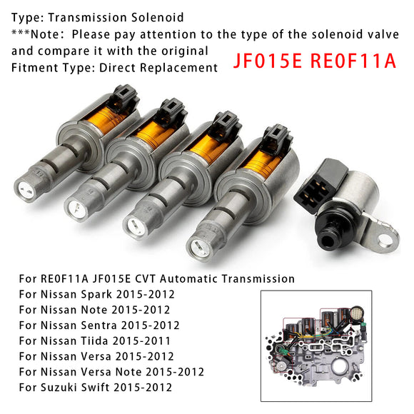 Nissan Note Sentra Tiida Versa JF015E RE0F11A CTV Transmission Solenoid Kit Generic