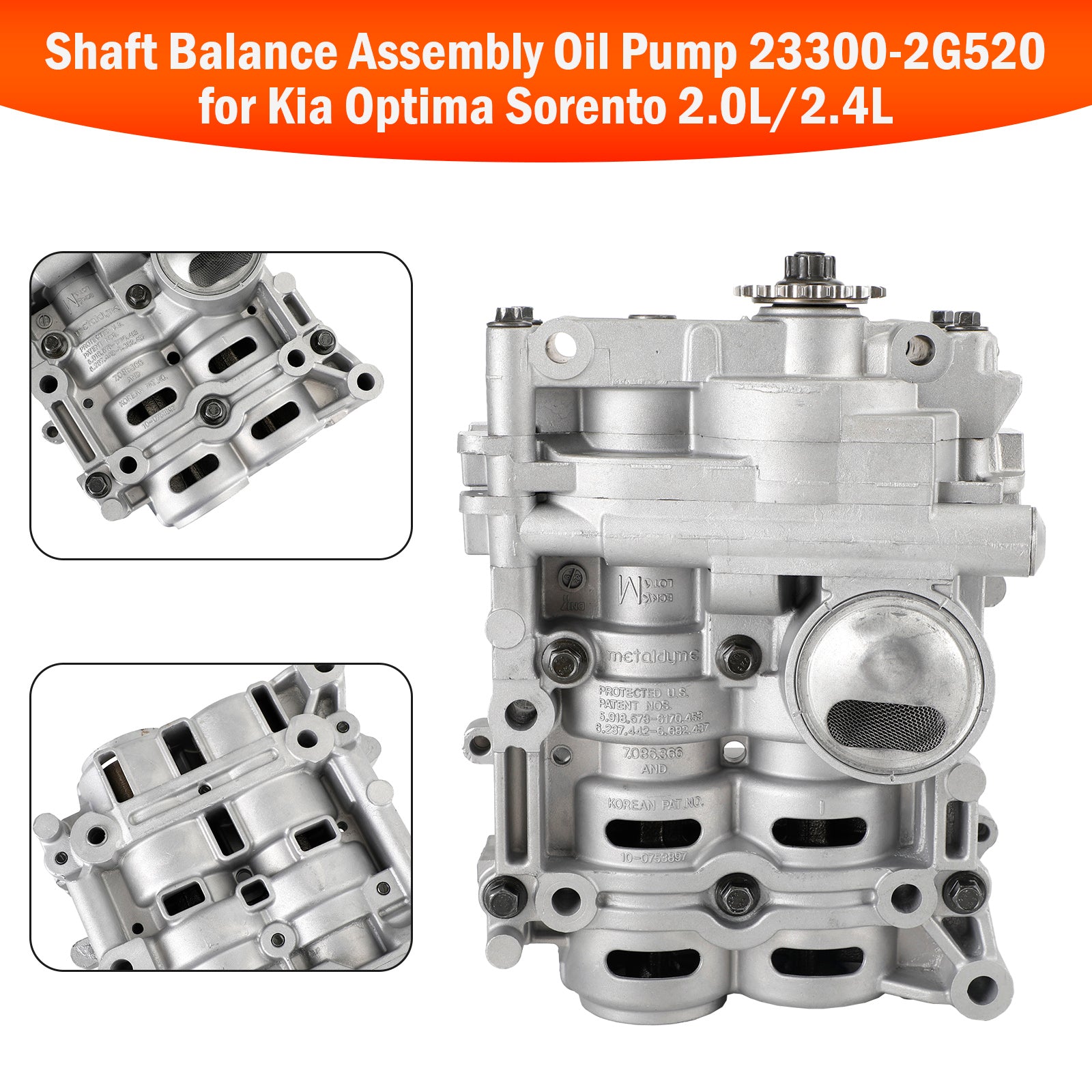 2012-2014 Hyundai Sonata/Azera 2.0L/2.4L Shaft Balance Assembly Oil Pump 23300-2G520 Generic