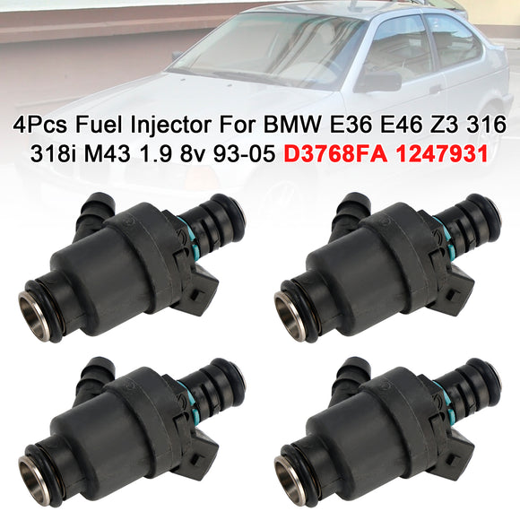 1993-2005 BMW E36 1.6L 1.8L 316i 318i E46 M43 1.9L Fuel Injector 13641247931 D3768FA Generic