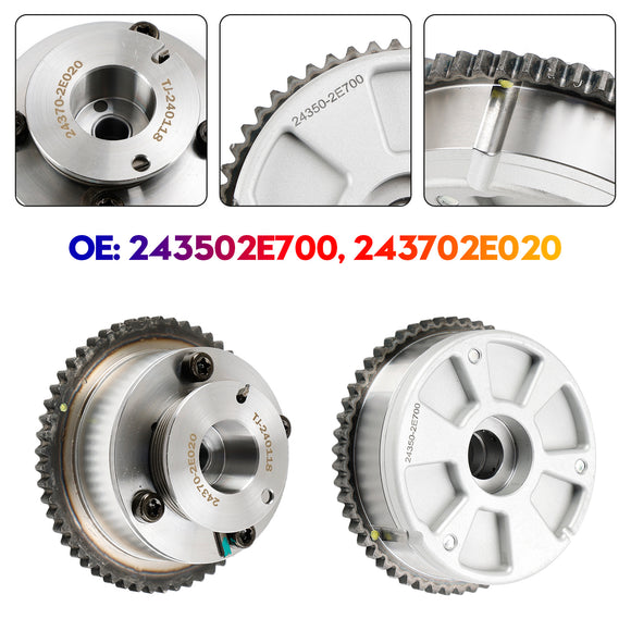 2021-2022 Hyundai Seltos 2.0L Engine Exhaust & Intake CVVT Camshaft Gear Sprocket 243502E700 243702E020 Generic