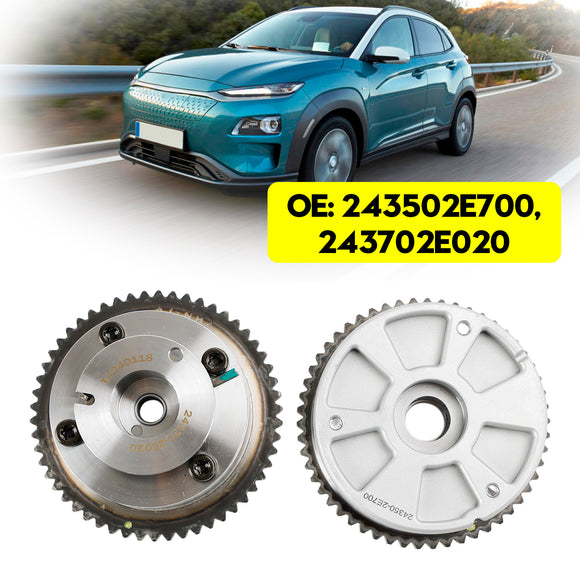 2018-2021 Hyundai Kona 2.0L WITHOUT Turbocharged Engine Exhaust & Intake CVVT Camshaft Gear Sprocket 243502E700 243702E020 Generic