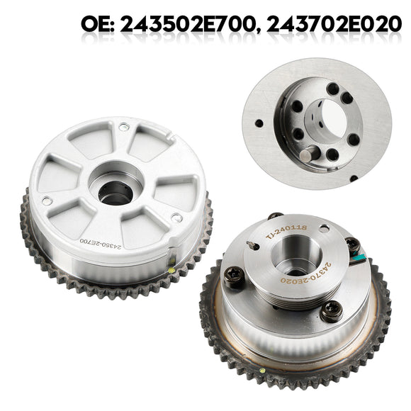 2021-2022 Hyundai Seltos 2.0L Engine Exhaust & Intake CVVT Camshaft Gear Sprocket 243502E700 243702E020 Generic