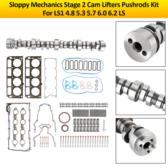 Sloppy Mechanics Stage 2 Cam Lifters Pushrods Kit For LS1 4.8 5.3 5.7 6.0 6.2 LS Generic
